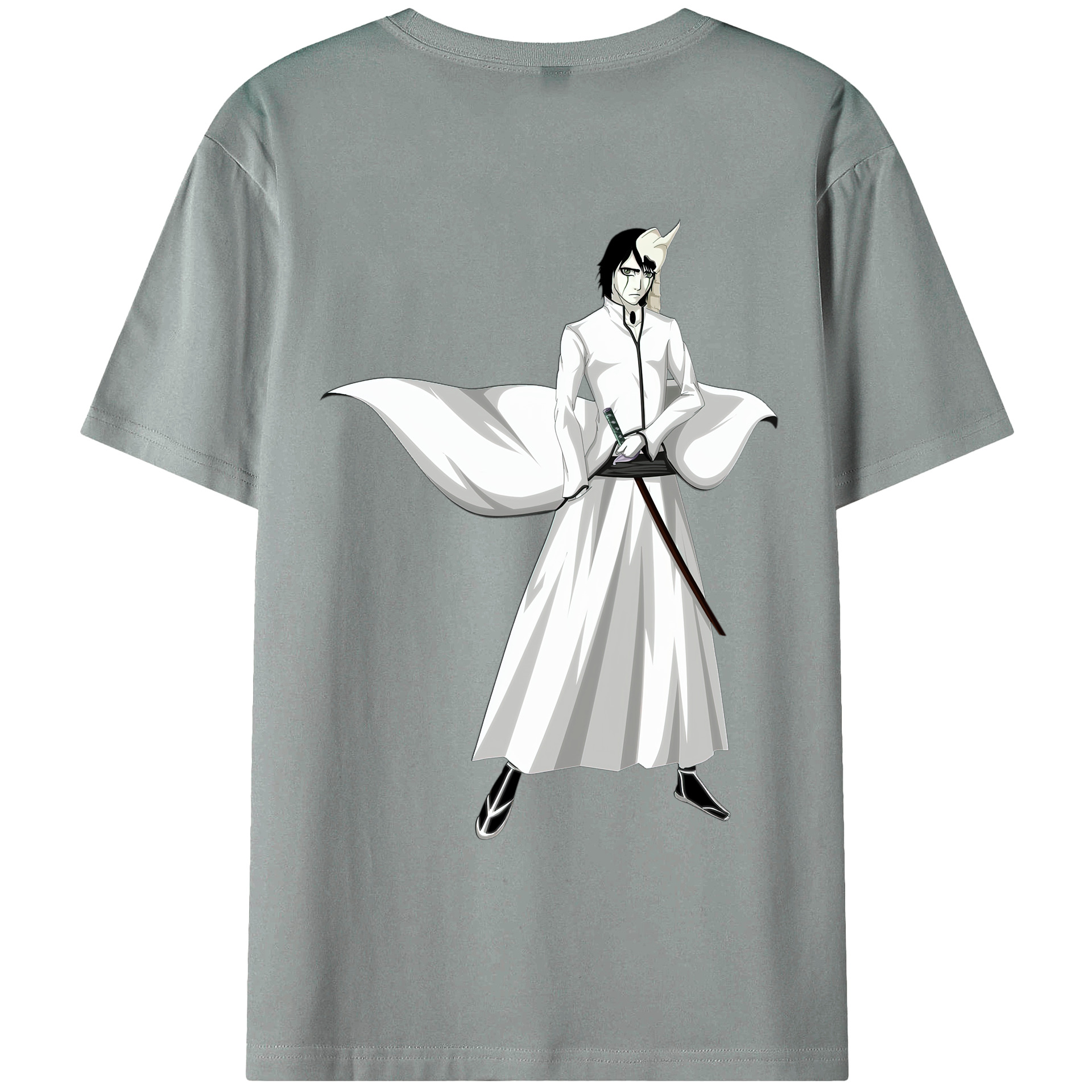 （画像用） ブリーチ ウルキオラ·シファー BLEACH Ulquiorra cifer 綿100％ メンズ半袖Tシャツ（バックプリント） 通気性